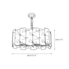 Dimension drawing of the ten-light Clérachic Zoe alabaster chandelier, 80cm/31.5″ wide and 33cm/13″ high.