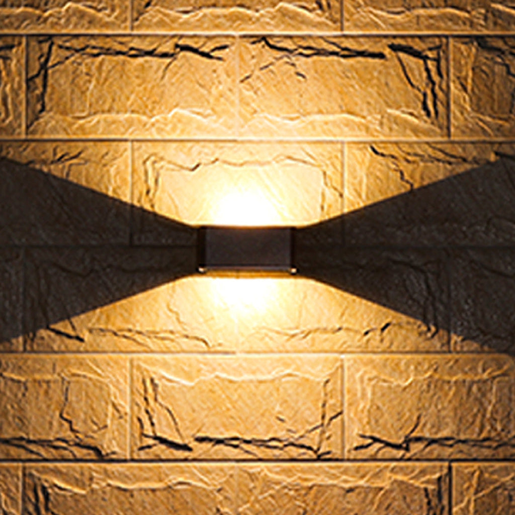 Up And Down Nordic Aluminum Outdoor Wall Light With Glass Shades