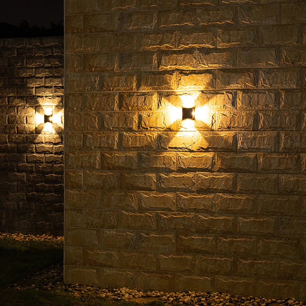Luz de Parede LED Reire Square, Design Exterior em Alumínio com Viga Cruzada