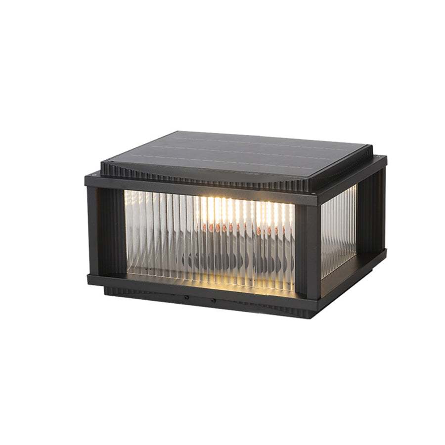 Strge French-Style Aluminum Outdoor Pillar Light, Solar or Hardwired
