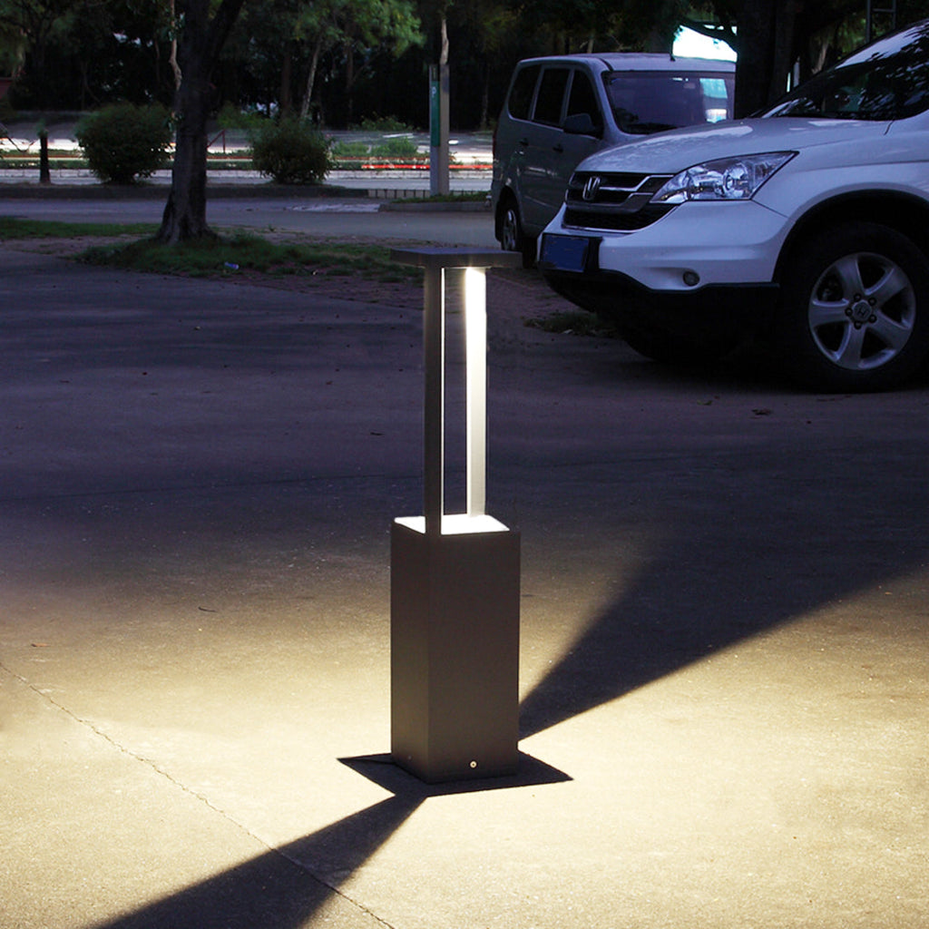 Luz de Baliza Exterior Minimalista, Alumínio Cinza Areia, 80cm de Altura