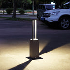 Luz de Baliza Exterior Minimalista, Alumínio Cinza Areia, 80cm de Altura
