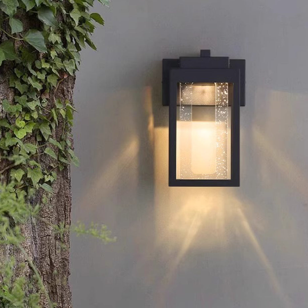 Crystal-Shade aluminium udendørs væglampe, varm hvid LED