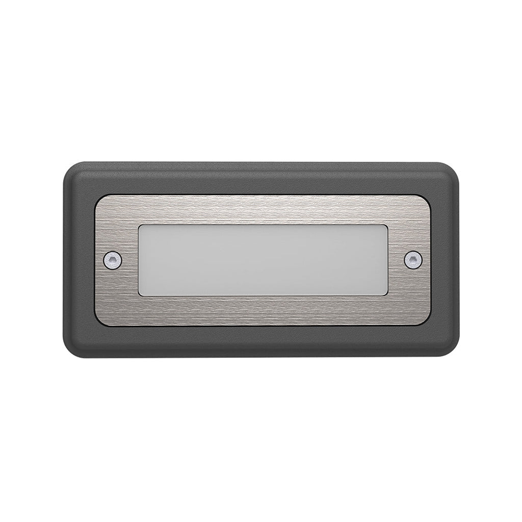 Recessed Aluminum Step Light With Stainless Steel Cover, Warm LED Glow