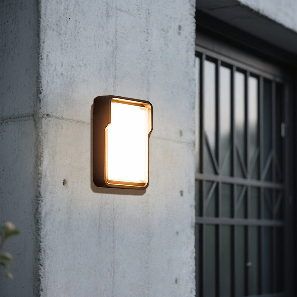 Applique murale LED Stan, aluminium noir flash carré pour l’extérieur  