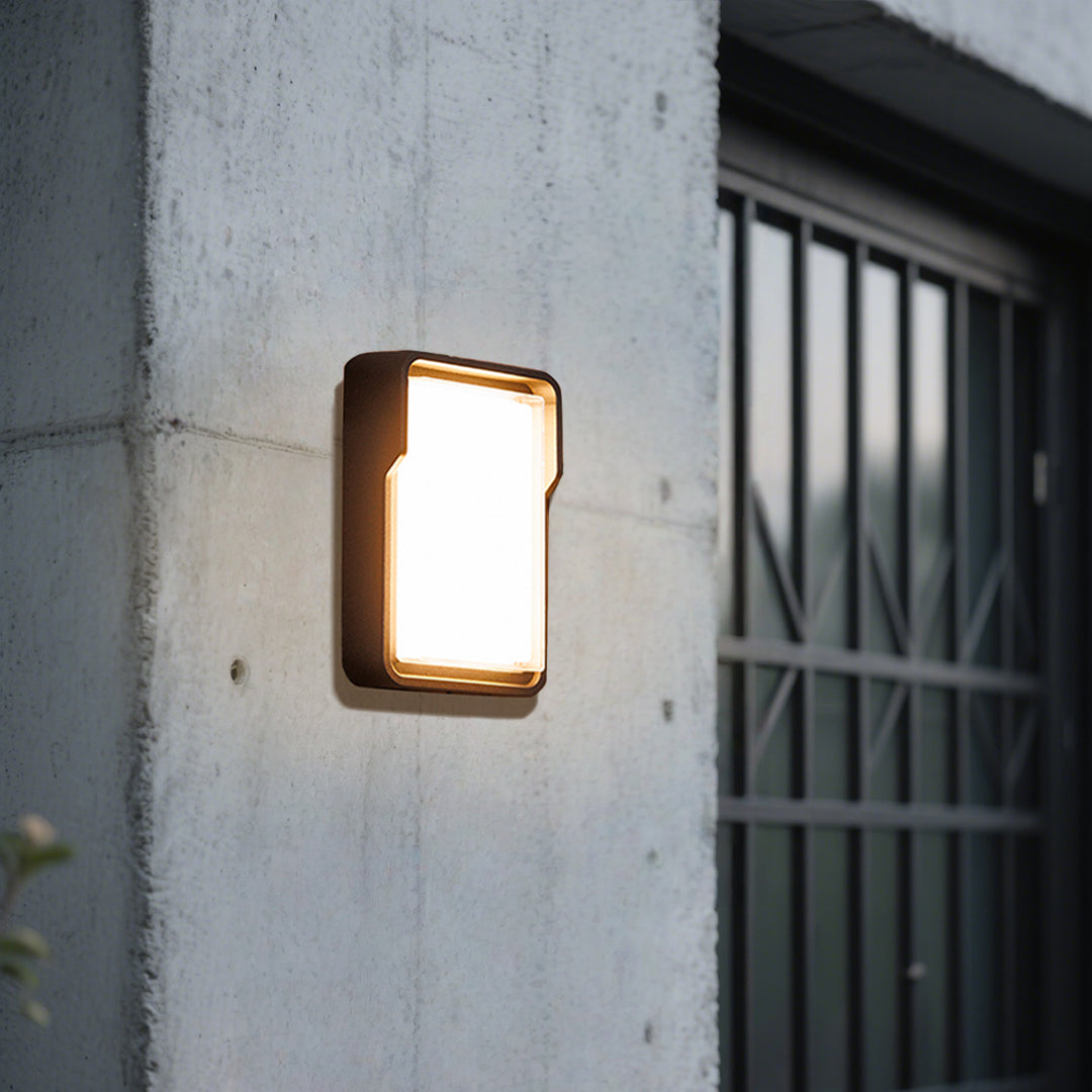 Applique murale LED Stan, aluminium noir flash carré pour l’extérieur  
