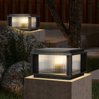 Strge French-Style Aluminum Outdoor Pillar Light, Solar or Hardwired