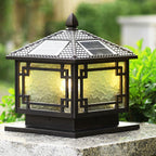 Nydia European Pillar Light, Coffee-Gold Aluminum Garden Lamp