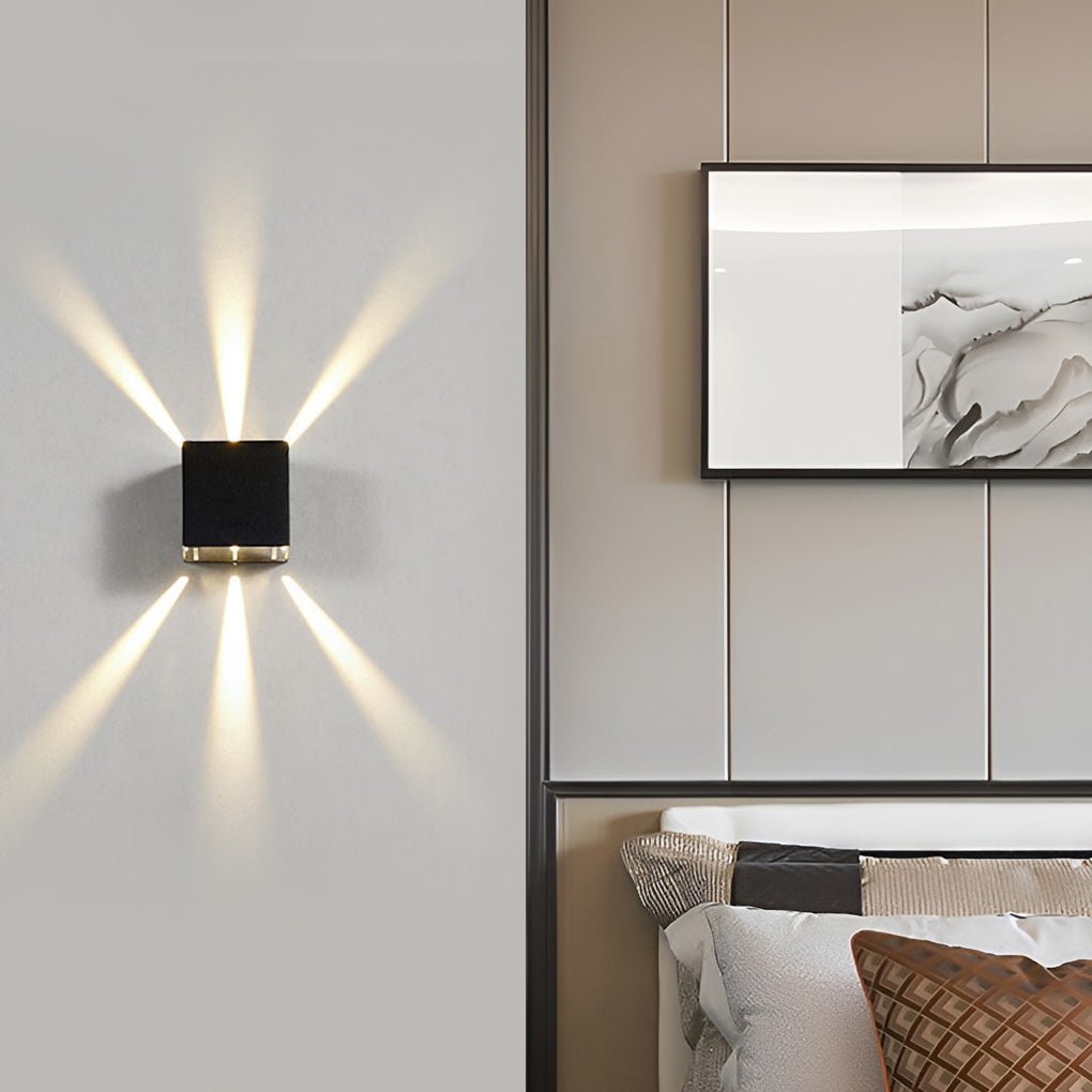 Up-Down Aluminum Outdoor Sconce, LED Wall Light With Shadow Effect