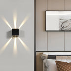 Up-Down Aluminum Outdoor Sconce, LED Wall Light With Shadow Effect
