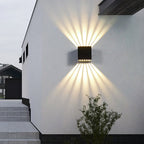 Up-Down Aluminum Outdoor Sconce, LED Wall Light With Shadow Effect