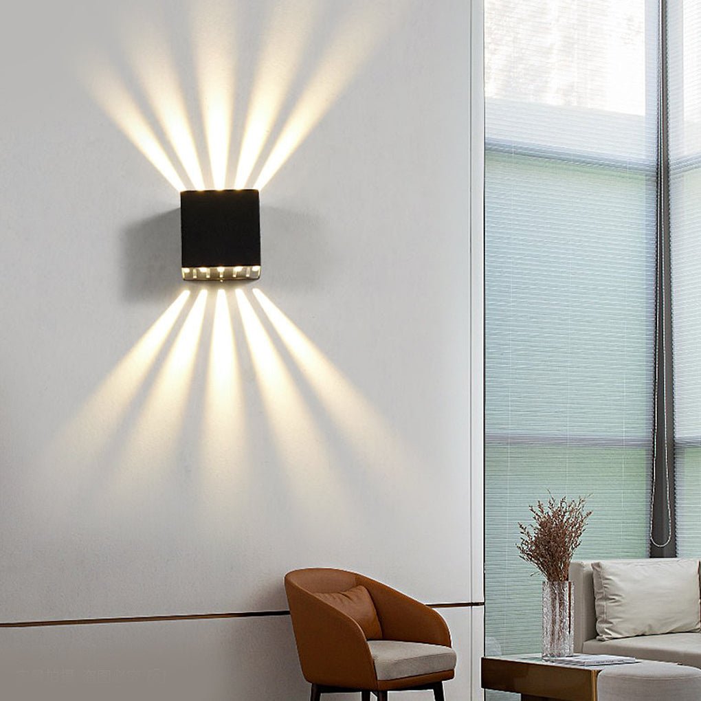 Up-Down Aluminum Outdoor Sconce, LED Wall Light With Shadow Effect