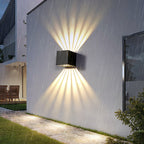 Up-Down Aluminum Outdoor Sconce, LED Wall Light With Shadow Effect