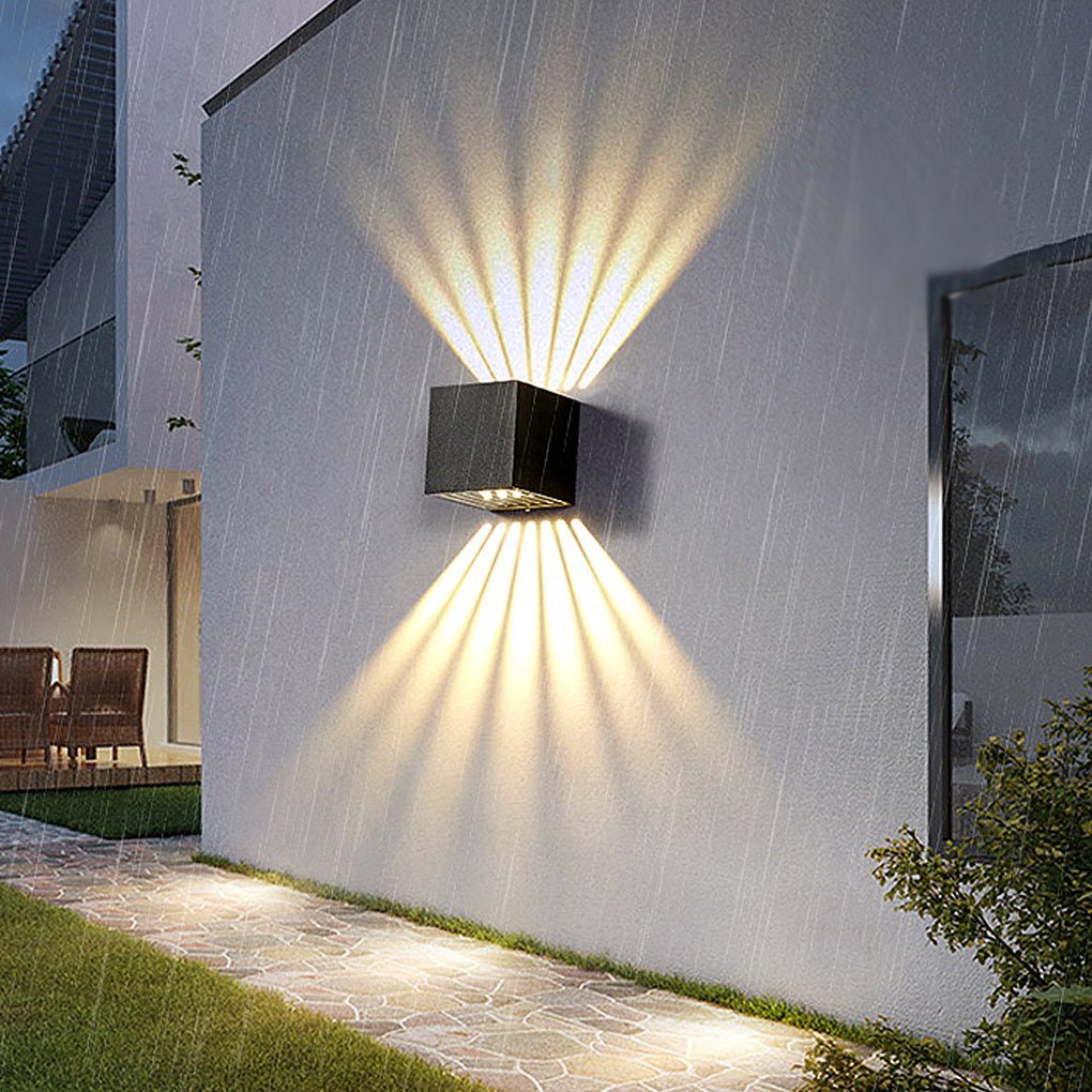Up-Down Aluminum Outdoor Sconce, LED Wall Light With Shadow Effect