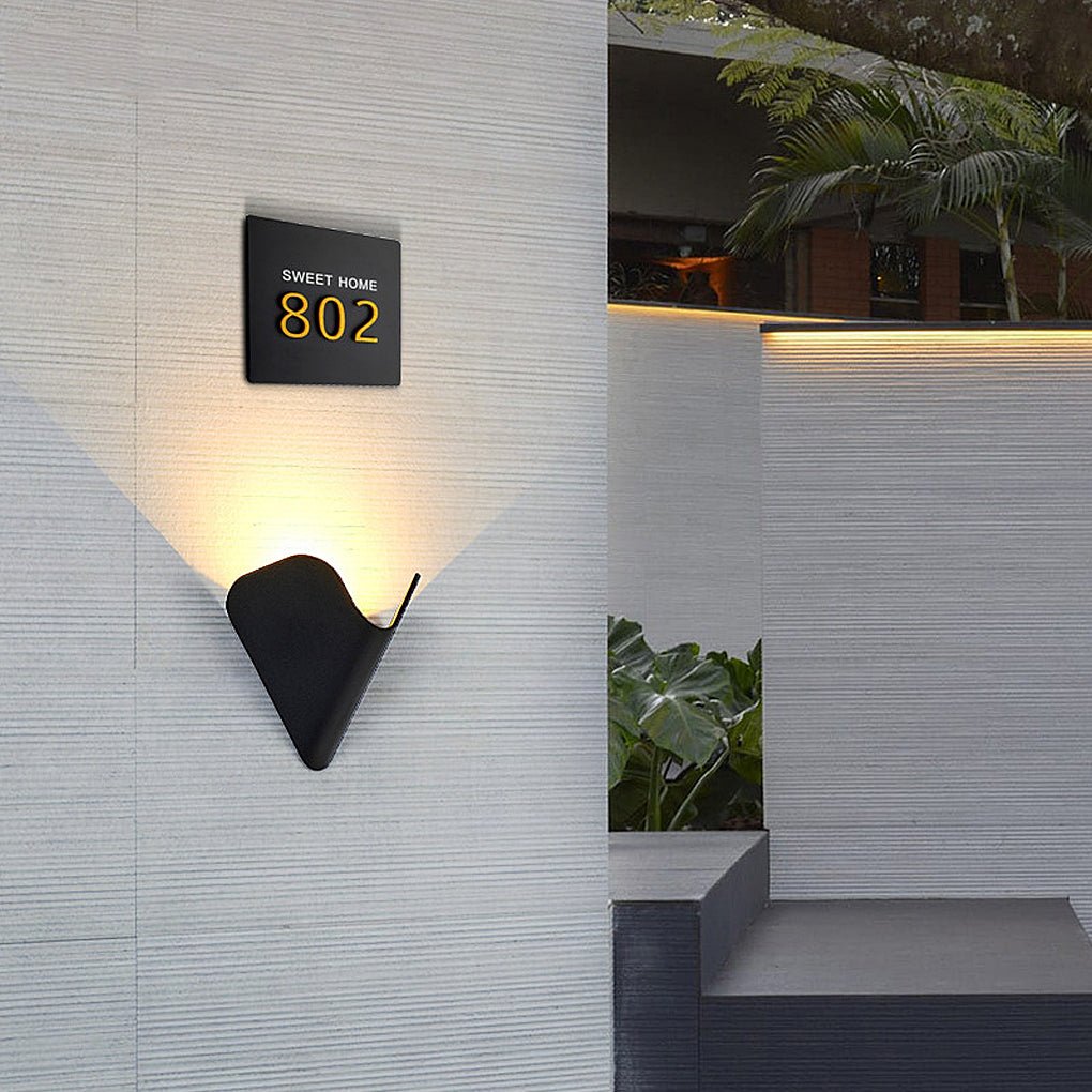 Aluminum LED Outdoor Sconce, Modern Wall Light With Optical Lens Shade