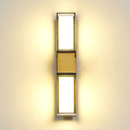 Aluminum LED Outdoor Wall Sconce With Black and Gold Finish, IP65 Rated