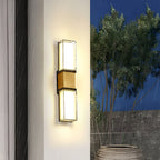 Aluminum LED Outdoor Wall Sconce With Black and Gold Finish, IP65 Rated