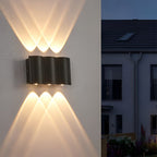 Wave-Arc LED udendørs væglampe, sort aluminium, IP65 vandtæt