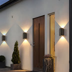 Wave-Arc LED udendørs væglampe, sort aluminium, IP65 vandtæt