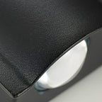 Wave-Arc LED udendørs væglampe, sort aluminium, IP65 vandtæt