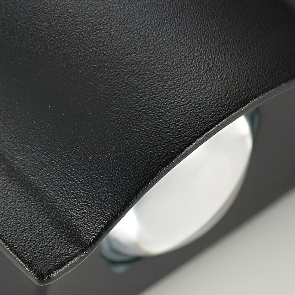 Wave-Arc LED udendørs væglampe, sort aluminium, IP65 vandtæt