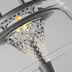 Solar Outdoor Pendant Light With Clear Acrylic Shade, Tri-Color LED