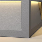 Lampes piliers avec base en acier, poteau LED carré minimaliste Theodore