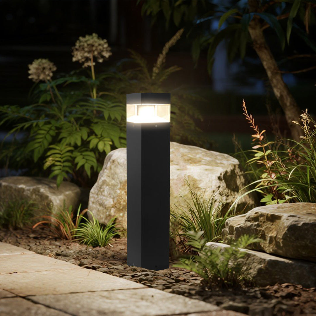 Aluminum Garden Pole Light, 80cm Nordic Bollard Lamp With Warm LED