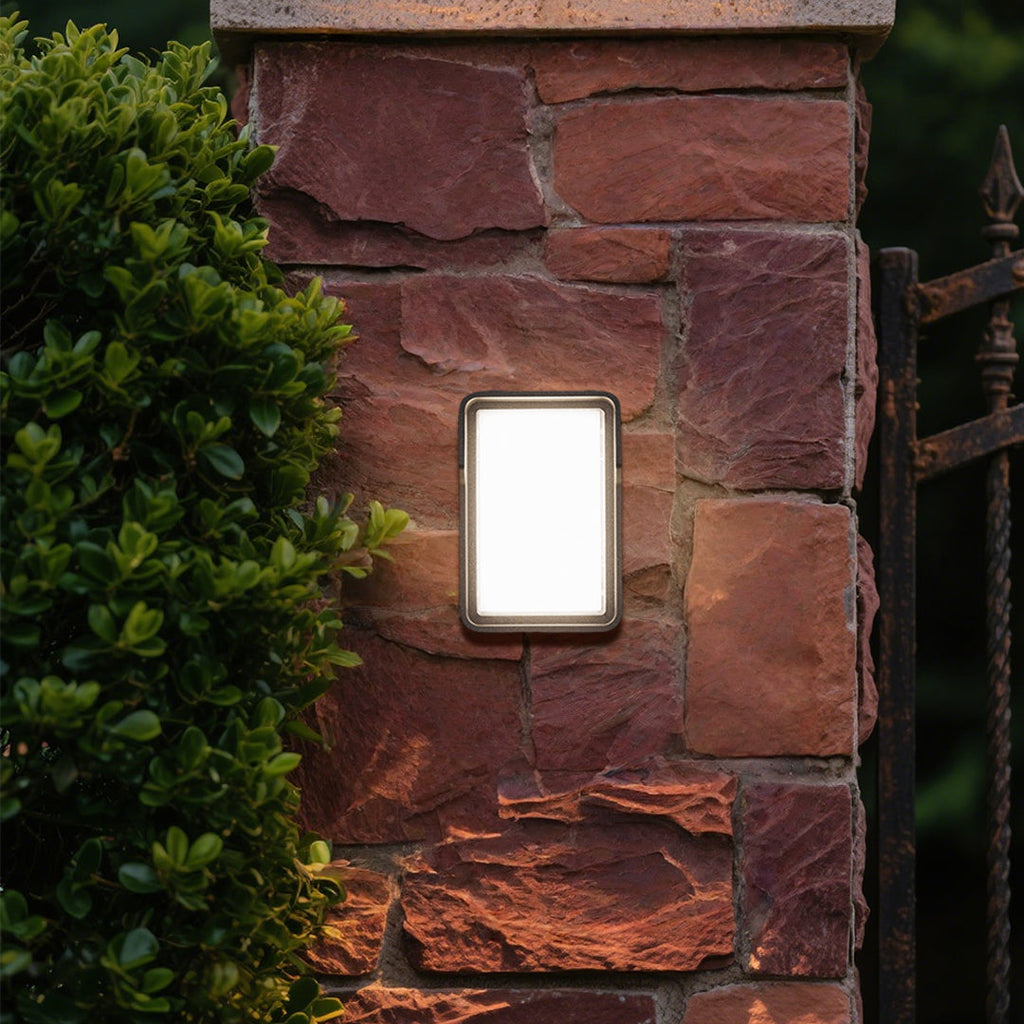 Applique murale LED Stan, aluminium noir flash carré pour l’extérieur  