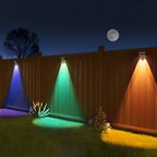 Solcellevæglys med flerfarvet RGB-glød, skumrings-til-daggry-sensor