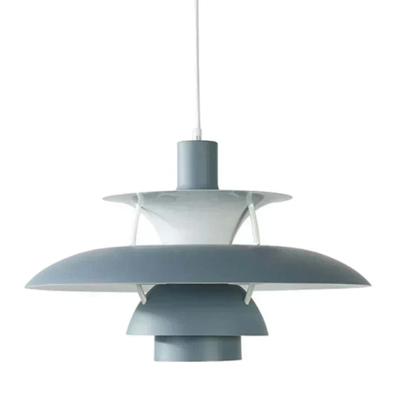 Multicolor Pendant Light With LED Glow, Tiered-Shade Retro Ceiling Lamp