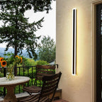 Linear Acrylic Wall Lamp for Outdoor Use, Matte Black and White
