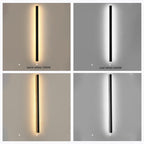 Applique murale extérieure LED minimaliste, métal et acrylique, 8 tailles