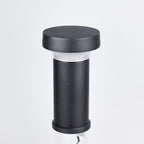Black Aluminum Bollard Post Light, Warm LED Garden Path Lighting