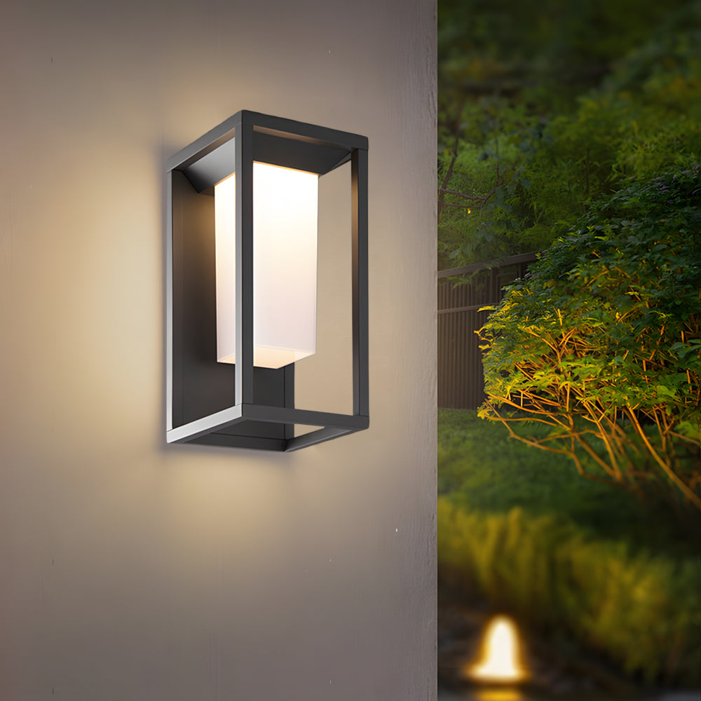 Applique murale extérieure carrée en aluminium avec LED intégrée, étanche IP65