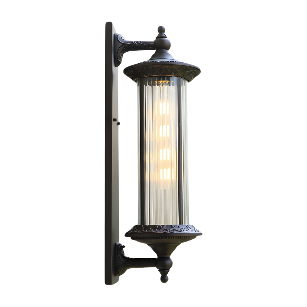 Silas Outdoor Wall Sconce, Coffee-Gold Aluminum, Frosted Glass Shade