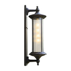 Silas Outdoor Wall Sconce, Coffee-Gold Aluminum, Frosted Glass Shade