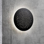 Applique murale extérieure métallique circulaire Olga, design LED à trous d’épingle