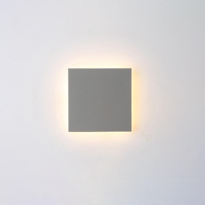 Luz de Parede Exterior Plana, Arandela Quadrada e Redonda Vanessa em Alumínio