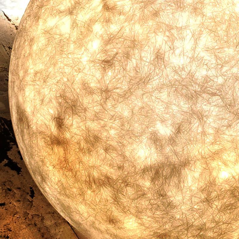 Luz de Poste Exterior Redonda em Forma de Lua, Design de Bola em Resina Belle