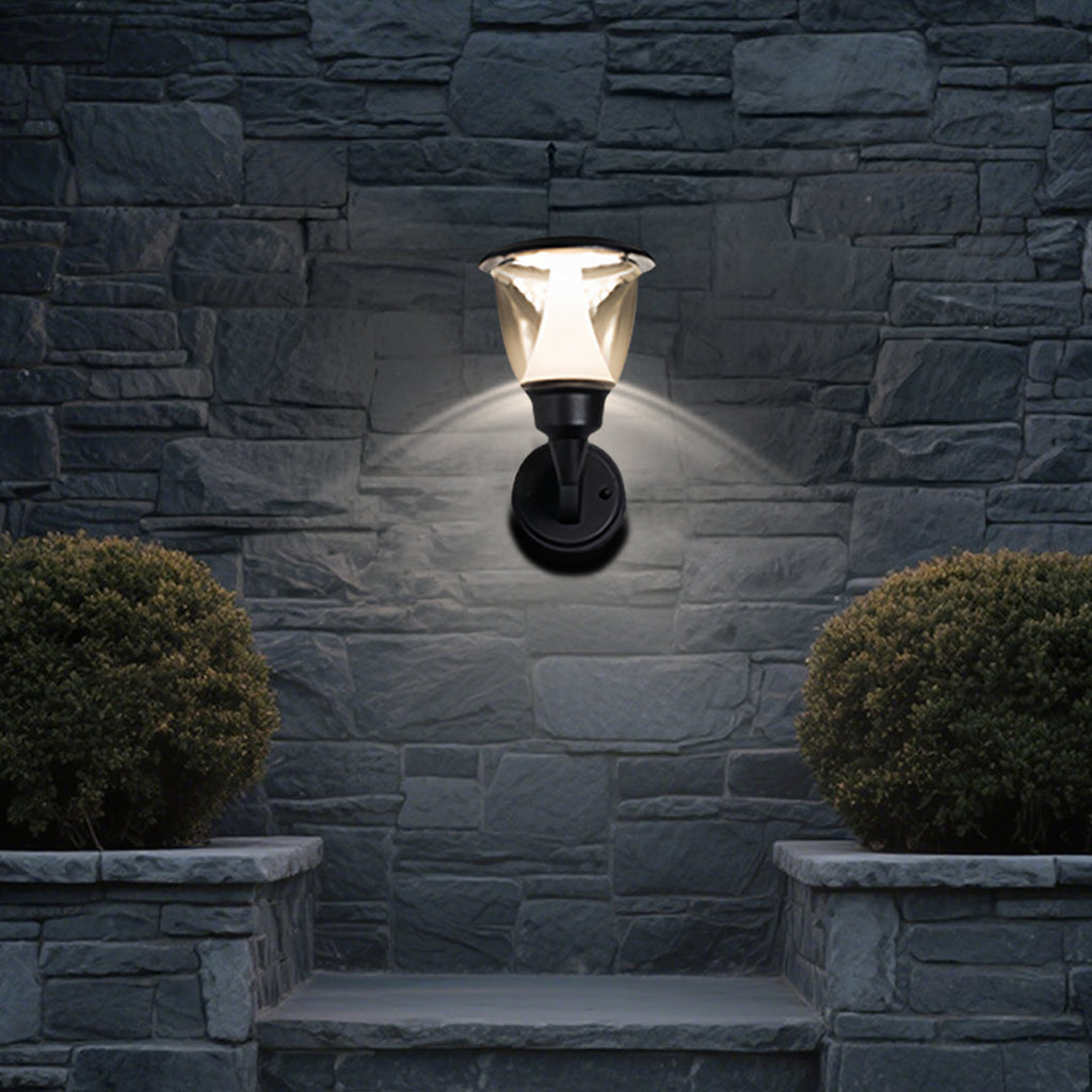 Aluminum Outdoor Wall Sconce With Cone Shade, Briana Minimalist Light