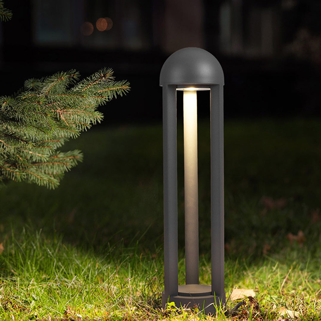 60cm Sand-Gray Aluminum Garden Pole Light, Modern Minimalist LED