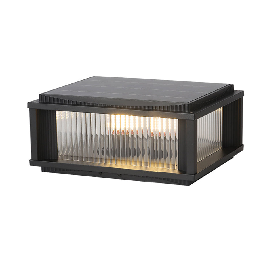 Strge French-Style Aluminum Outdoor Pillar Light, Solar or Hardwired