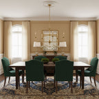 Candle chandelier glowing in a warm dining room atmosphere