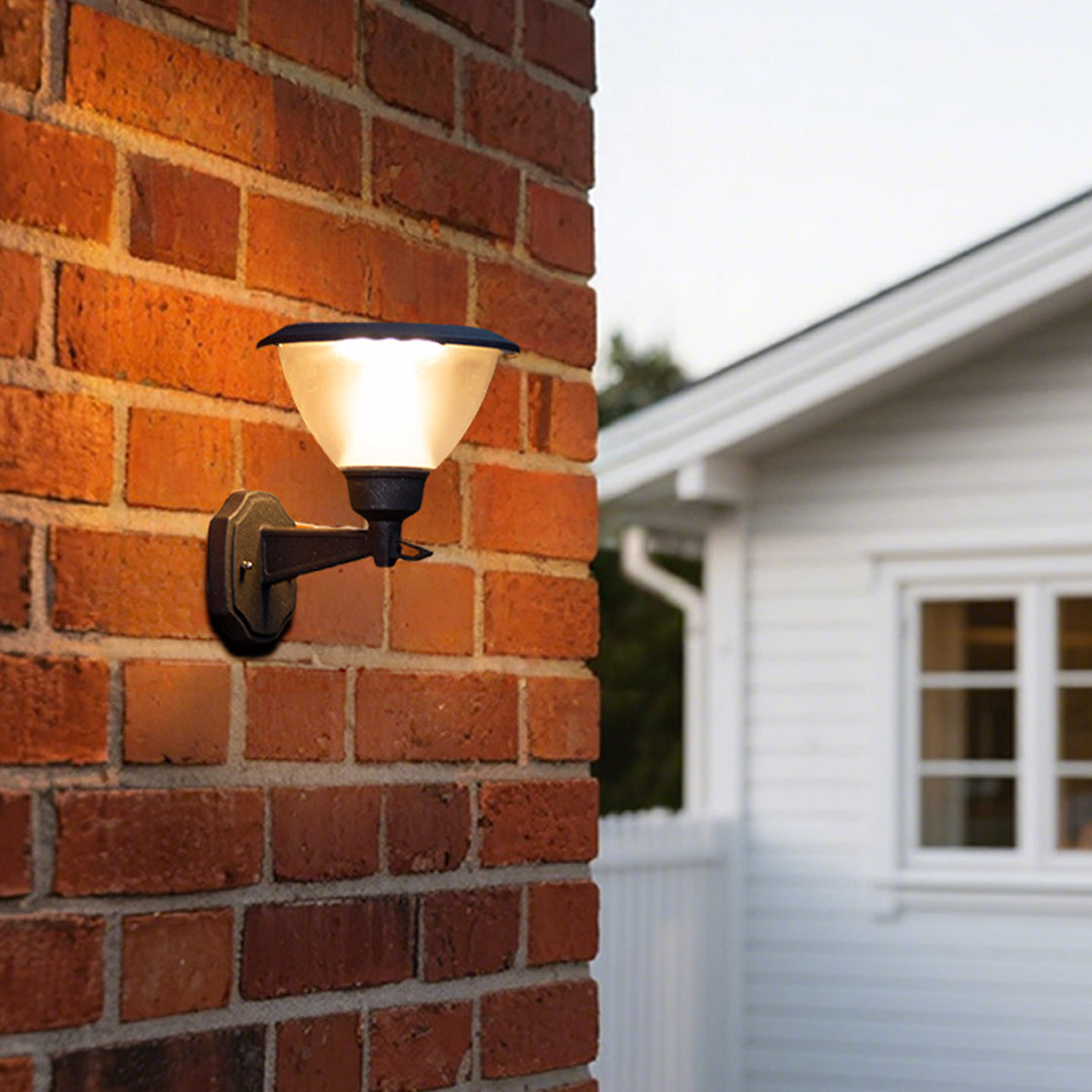 Aluminum Outdoor Wall Sconce With Cone Shade, Briana Minimalist Light