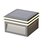 Lampes piliers avec base en acier, poteau LED carré minimaliste Theodore