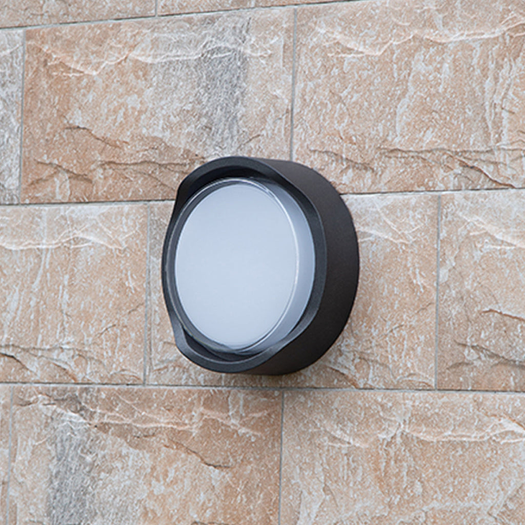Applique murale Greory ronde ou ovale, LED minimaliste pour espaces extérieurs  