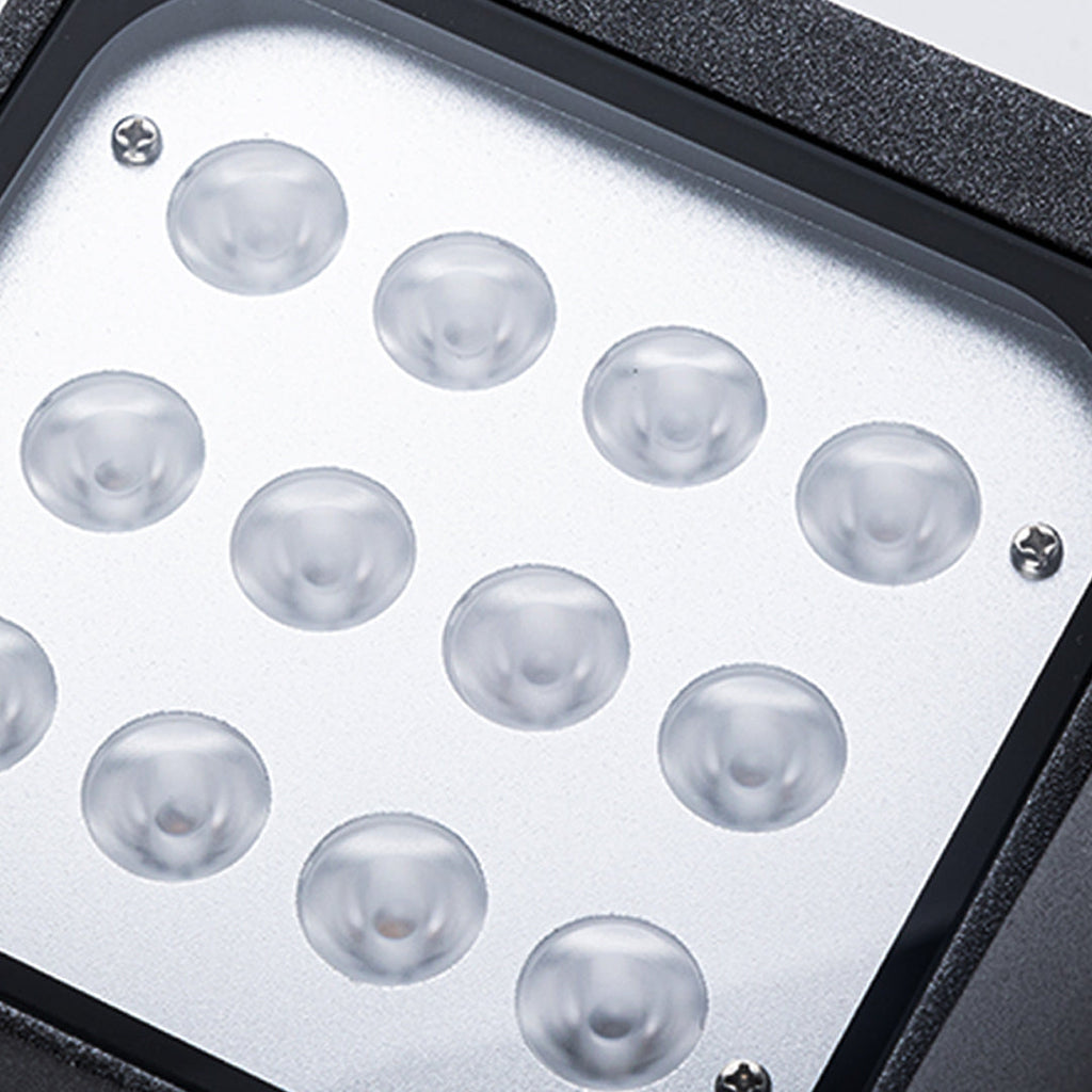 Luz de Parede Exterior em Vidro Industrial, Alumínio Preto Minimalista
