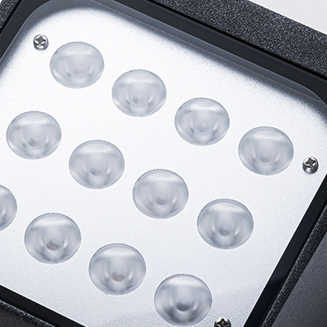 Luz de Parede Exterior em Vidro Industrial, Alumínio Preto Minimalista