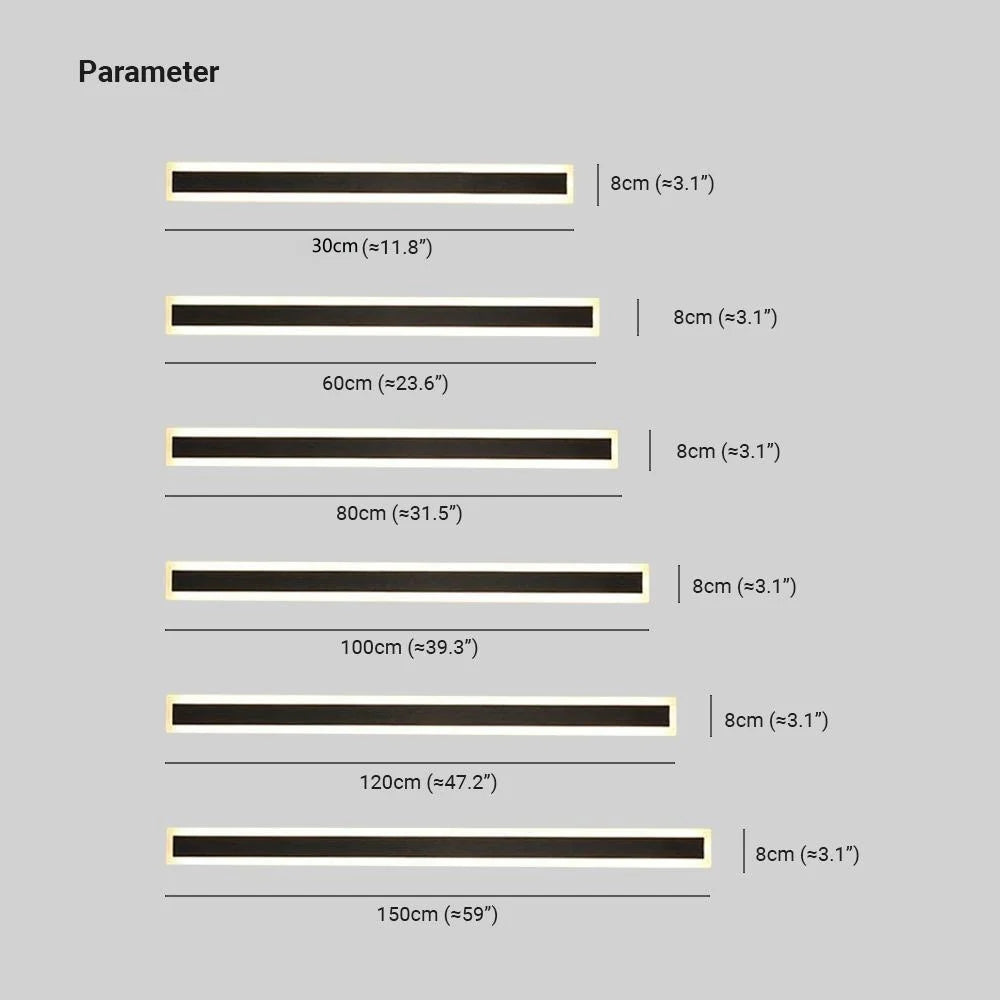 Linear Acrylic Wall Lamp for Outdoor Use, Matte Black and White